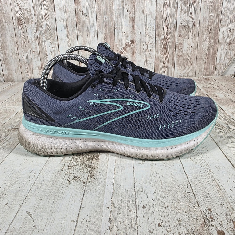 Brooks Glycerin 19 Womens Running Shoes Navy Blue Aqua Size 10 Medium